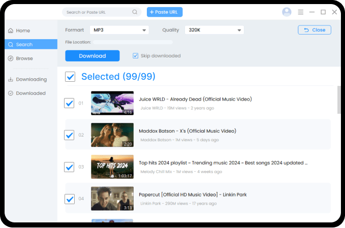  Download YouTube Music/Videos in Bulk